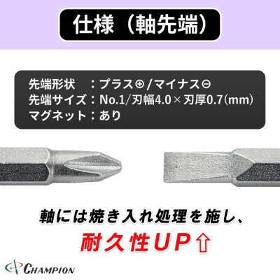 チャンピオンツール 差替ドライバー (+1/-4.0)×150 プラス・マイナス NO.DK96S