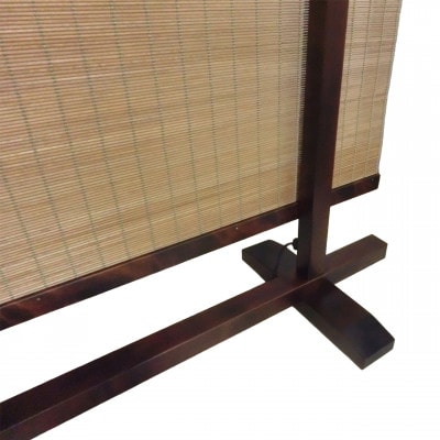 土肥家具工芸の衝立木簾88タイプブラウンxライトブラウン 天然木無垢材のインテリア家具パーテーション