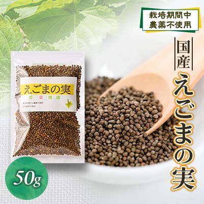 ≪50g×1≫　国産えごまの実　パックチャック(ジッパー)付き　大阪産(もん)認定品
