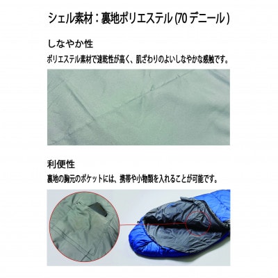 イスカ《シュラフ寝袋》パトロール ショート　ロイヤルブルー　キャンプやアウトドア用。【ISKOT】