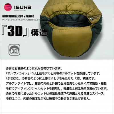 イスカ《シュラフ寝袋》アルファライト700X　ブラウン　登山やアウトドア・キャンプ。【ISKOT】