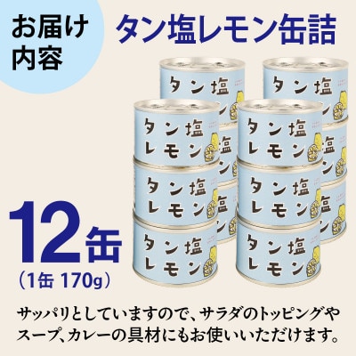タン塩レモン缶詰 12缶セット 豚タン(非常食・長期保存)