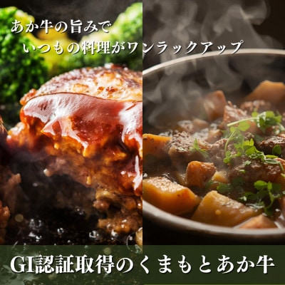 【山の里】生産者直送!GI認証 くまもとあか牛 ミンチ(200g)・小間切れ(200g) お試セット