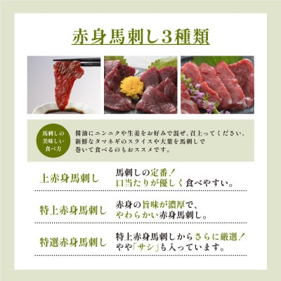 馬刺しスライス6種 特上トロ・トロ・霜降り・特選赤身・特上赤身・上赤身(各100g)(産山村)