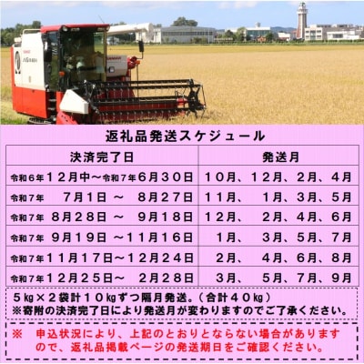 【受付中】令和7年産 無洗米ゆめぴりか定期便40kg(隔月発送)【R7UC-20】