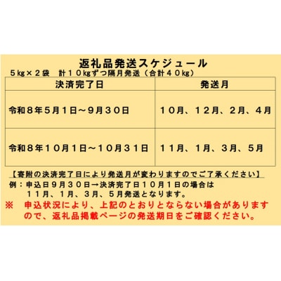 【新米予約受付】令和8年産 ななつぼし定期便(隔月10kg×4回)【R8SB1-01】