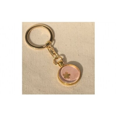 hani*raphaのさくらキーホルダー「桜花染め」ゴールド