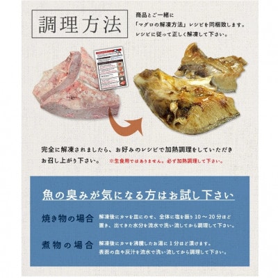 マグロ大トロカマ　約1kg　滴るほどの脂のり!塩焼き・煮付け・BBQに　解凍レシピ付き