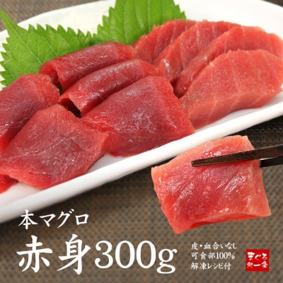 【2ヵ月毎定期便】本マグロ赤身 真空包装 [約300g(2～3サク)]全3回