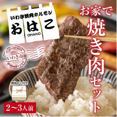 ギフト用【無地熨斗】【味付焼肉セット】焼き肉専門店からお届け　焼肉セット2～3人前!600g入り!