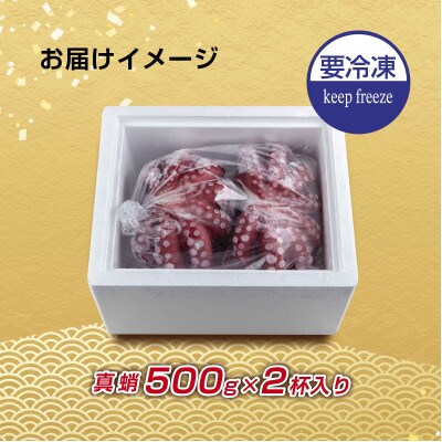 【無地熨斗付き】真蛸(蒸しボイルたこ)　500g×2杯　調理簡単で便利!おかずの一品やお酒のお供に!