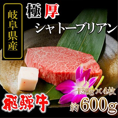 岐阜県産 【飛騨牛】シャトーブリアン(150g×4枚)