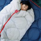 眠りのプロがつくったサステナブルエアーフレイク使用の多機能寝袋【レリーバーシュラフ】パールグレー