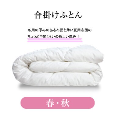 ちょうど良い厚み人工 羽毛　合掛けふとん|エシカルダウンリッチ|(Q)