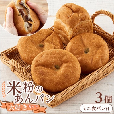 無添加　お米でつくった 米粉のあんぱん大好きセット ミニ米粉食パンつき 合計4個