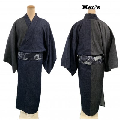 和福デニム男性着物&角帯　M3