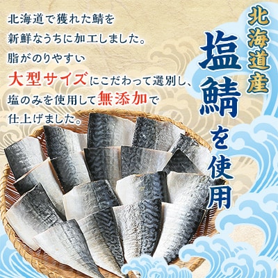 北海道産　無添加　塩鯖　合計18切(2切×9パック)大型サイズ塩サバ　使いやすい小分け　カット品