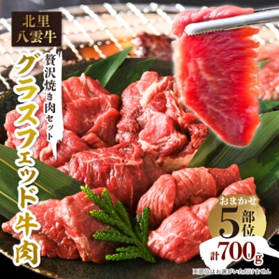 北里八雲牛　グラスフェッド牛肉　贅沢焼き肉セット　おまかせ5部位　合計700g