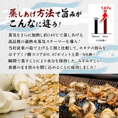 【訳あり】【緊急支援品】高圧スチーマー仕上げ　蒸しホタテサイズ無選別1.6kg