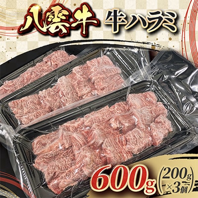 八雲牛 牛ハラミ 600g(200g×3個)