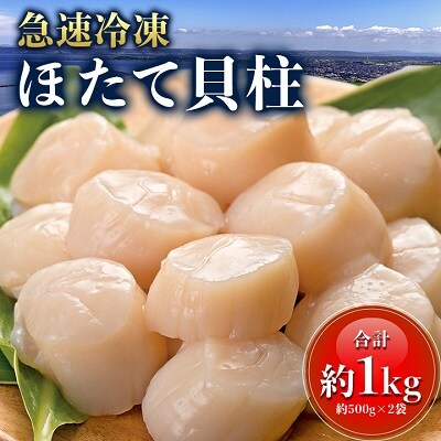 【2024年2月下旬発送】急速冷凍ほたて貝柱　約500g×2袋＜合計約1kg＞