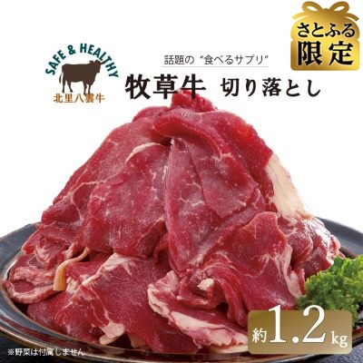 【さとふる限定】北海道産 オーガニック牛肉 切り落とし  約1.2kg【国産牧草牛・北里八雲牛】
