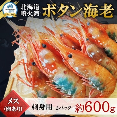 【数量限定】ボタン海老 大サイズ 約600g(約300g×2) 北海道八雲町産 卵あり 刺身用
