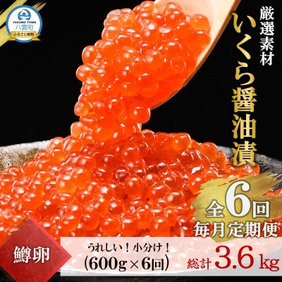 【毎月定期便】いくら醤油漬 200g×3P(合計600g) 鱒 小分け 海鮮 北海道全6回