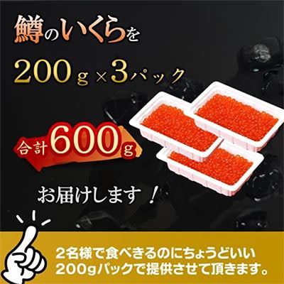 【2025年2月中旬発送】いくら 醤油漬 200g×3パック(合計600g) 鱒  北海道 八雲町