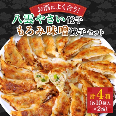 八雲やさい餃子+もろみ味噌餃子(各10個入×2箱)