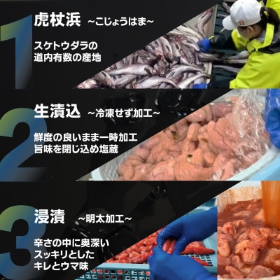 【毎月定期便】【訳あり】北海道産 辛子明太子 小分け[1.2kg(300g×4)]全3回
