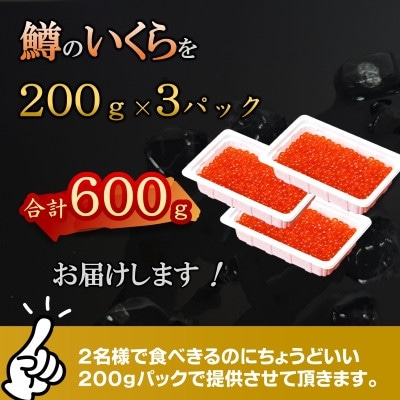 【数量限定1200セット】いくら醤油漬(鱒)200g×3パック(合計600g) 小分け 北海道