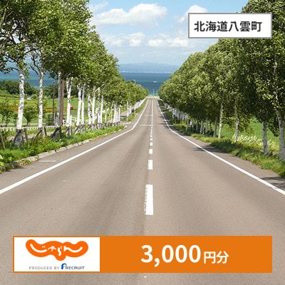 【じゃらんふるさと納税クーポン】 北海道八雲町でつかえる3,000円 クーポン
