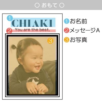 名前&写真&メッセージ入りキーホルダー【デザインB/背景色:ピンク】