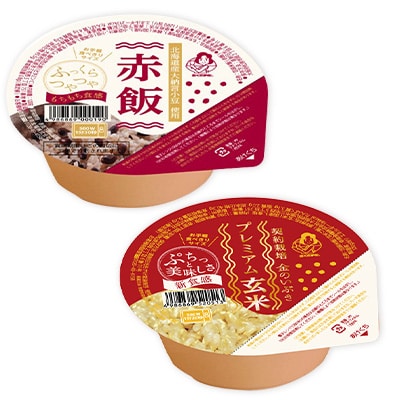 赤飯120g×12個・金のいぶきプレミアム玄米ごはん120g×12個セット