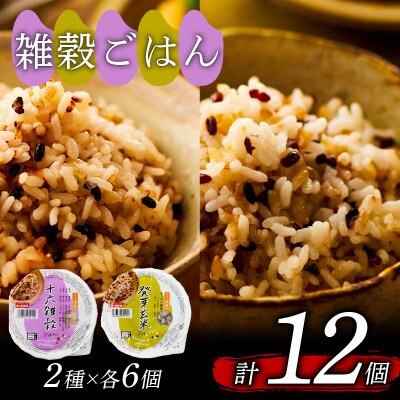 雑穀ごはんアソートセット2種　160g×12個(発芽玄米ごはん・十六雑穀ごはん 各6個)