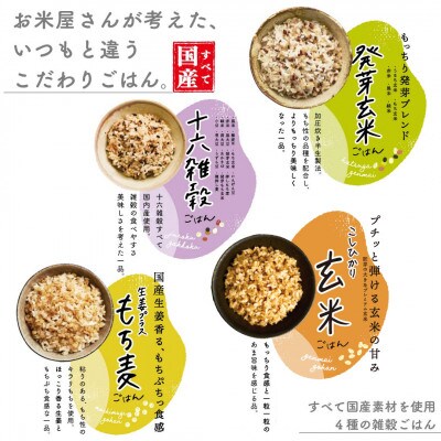 雑穀ごはんアソートセット4種　160g×24個(十六雑穀・発芽玄米・こしひかり玄米・もち麦)