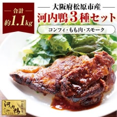 大阪・松原　ツムラ本店の河内鴨コンフィ(1個)、もも肉500gセット、スモーク(1個)
