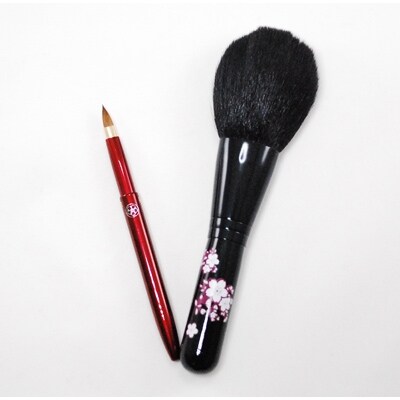 華さくらパウダーブラシとリップブラシの上質化粧筆セット