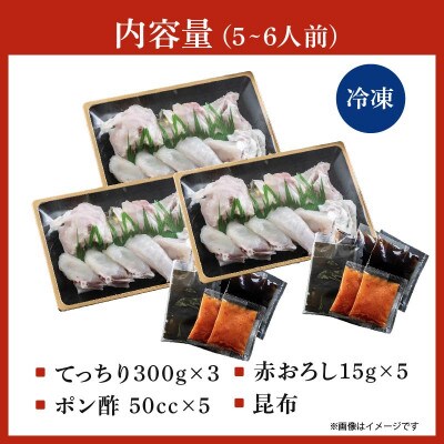 とらふぐ鍋セット 5～6人前　解凍するだけお手軽に楽しめるてっちり・ちり鍋