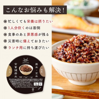 ご飯パック 金賞健康米 玄米・黒米 120g×36個入り 国産 レンチン