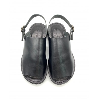 【メンズ】レザーサンダル ブラック　Lサイズ(26.5cm～27.0cm) 栃木レザー使用