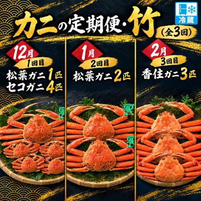 【発送月固定定期便】カニの定期便(竹)全3回
