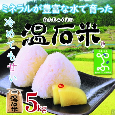 甘くて、冷めても美味しい「温石米」5kg(2024年収穫米)