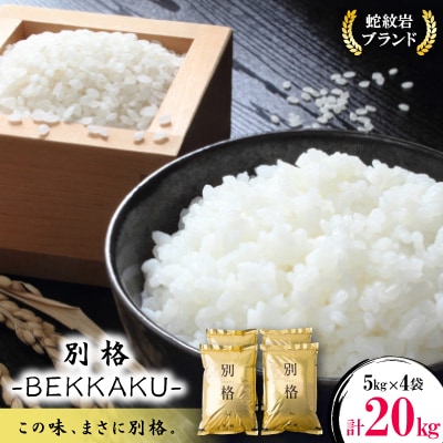 令和7年産新米・2025年9月以降発送【蛇紋岩ブランド　別格米20kg】
