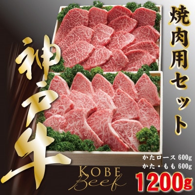 神戸ビーフ　焼肉セット　かたロース600gかたもも600g　合計　1200g　YBYS5