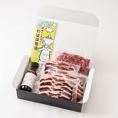 わはは牧場のカモ鍋セット(カモ肉スライス200g×3パックとアイガモ肉のミンチとオリジナル鍋つゆ)