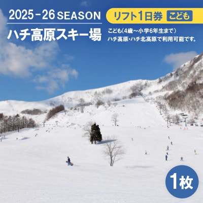 ハチ高原スキー場リフト1日券(こども)1枚