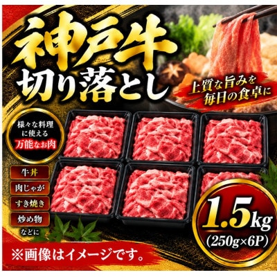神戸牛　切り落とし　1.5kg(250g×6P)