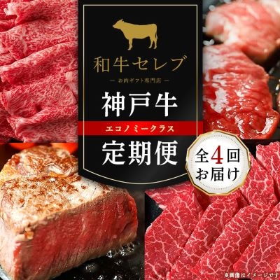 【毎月定期便】和牛セレブの神戸牛定期便「エコノミークラス」全4回
